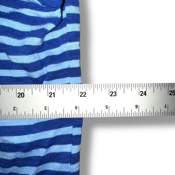 TALBOTS Grosgrain Trim Stripe Tee - Blue Twilight /Vista Blue Plus 1X - Picture 9 of 12